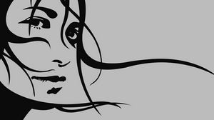 Preview wallpaper girl, hair, black, vector