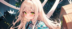Preview wallpaper girl, hair, blush, movement, anime