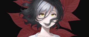 Preview wallpaper girl, hair, leaves, anime