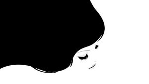 Preview wallpaper girl, hair, light, black, white