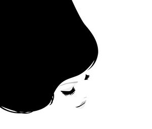 Preview wallpaper girl, hair, light, black, white