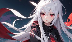 Preview wallpaper girl, hair, ribbons, anime, art