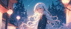 Preview wallpaper girl, hair, stars, anime, art