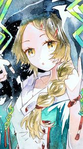 Preview wallpaper girl, hair, watercolor, anime
