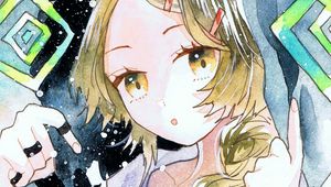 Preview wallpaper girl, hair, watercolor, anime