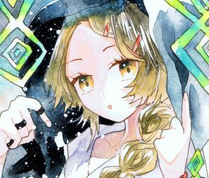 Preview wallpaper girl, hair, watercolor, anime