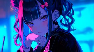 Preview wallpaper girl, hairpin, anime, art, pose