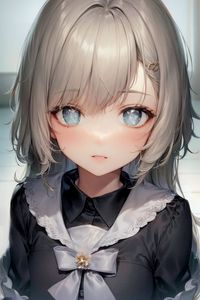 Preview wallpaper girl, hairpin, bow, anime, portrait