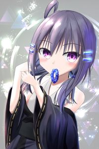 Preview wallpaper girl, hairpins, glow, anime