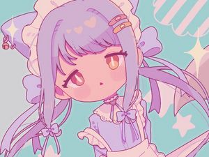 Preview wallpaper girl, hairpins, housemaid, anime