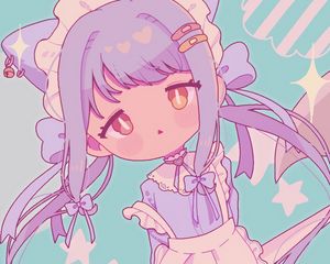 Preview wallpaper girl, hairpins, housemaid, anime