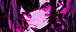 Preview wallpaper girl, hairpins, jewelry, pink, anime, dark