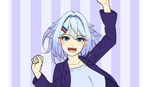 Preview wallpaper girl, hairpins, movement, anime