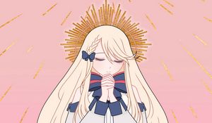 Preview wallpaper girl, halo, prayer, dessert, anime