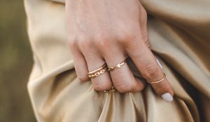 Preview wallpaper girl, hand, rings, dress