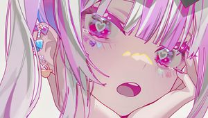 Preview wallpaper girl, handcuffs, art, anime, pink