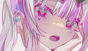 Preview wallpaper girl, handcuffs, art, anime, pink