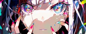 Preview wallpaper girl, hands, eyes, bright, art, anime