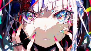 Preview wallpaper girl, hands, eyes, bright, art, anime
