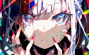 Preview wallpaper girl, hands, eyes, bright, art, anime