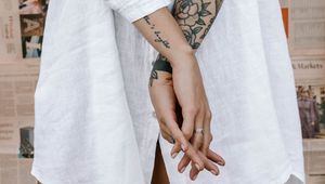 Preview wallpaper girl, hands, tattoo, rings