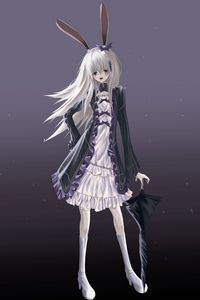 Preview wallpaper girl, hare, ears, umbrella, anime, art