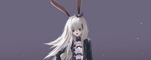 Preview wallpaper girl, hare, ears, umbrella, anime, art