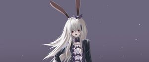 Preview wallpaper girl, hare, ears, umbrella, anime, art