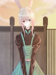 Preview wallpaper girl, hare, ears, anime, art, cute