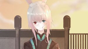 Preview wallpaper girl, hare, ears, anime, art, cute