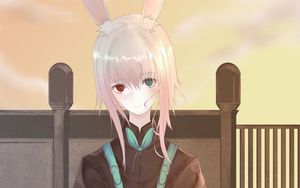 Preview wallpaper girl, hare, ears, anime, art, cute