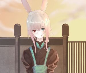 Preview wallpaper girl, hare, ears, anime, art, cute