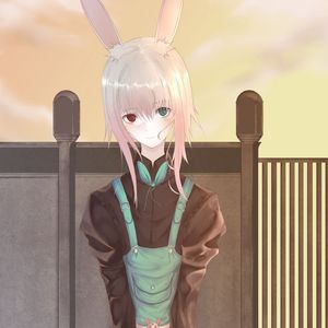 Preview wallpaper girl, hare, ears, anime, art, cute