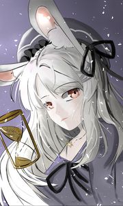 Preview wallpaper girl, hare, ears, anime, art