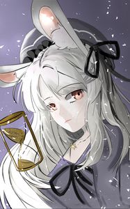 Preview wallpaper girl, hare, ears, anime, art