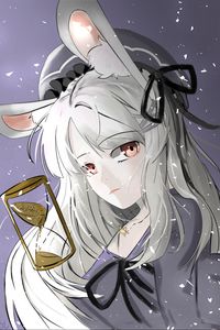 Preview wallpaper girl, hare, ears, anime, art