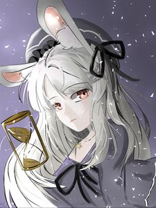 Preview wallpaper girl, hare, ears, anime, art