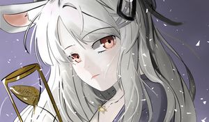 Preview wallpaper girl, hare, ears, anime, art