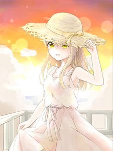 Preview wallpaper girl, hat, anime, art