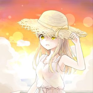 Preview wallpaper girl, hat, anime, art