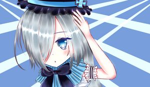 Preview wallpaper girl, hat, bow, anime