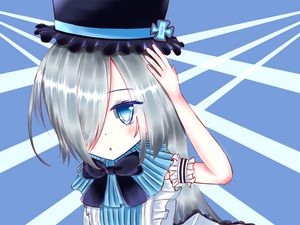 Preview wallpaper girl, hat, bow, anime