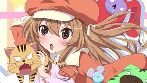 Preview wallpaper girl, hat, cat, surprise, cutie