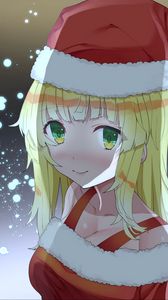 Preview wallpaper girl, hat, costume, new year, anime