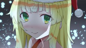 Preview wallpaper girl, hat, costume, new year, anime