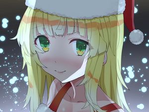 Preview wallpaper girl, hat, costume, new year, anime