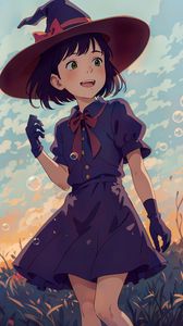 Preview wallpaper girl, hat, dress, gloves, anime