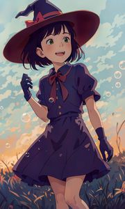 Preview wallpaper girl, hat, dress, gloves, anime