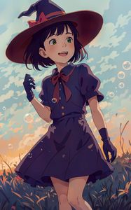 Preview wallpaper girl, hat, dress, gloves, anime