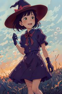Preview wallpaper girl, hat, dress, gloves, anime